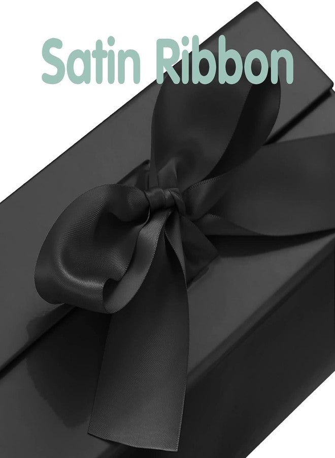Aakriti Black Foldable Rakhi Gift Box Empty Gift Box with Satin Ribbon, Multipurpose Hamper Box Holds upto 5 kg Reuse Gift Boxes Box for Gift Packing (Small 18 x 17 x 9 cm, Black Matte Finish 1Pcs) - Image 5